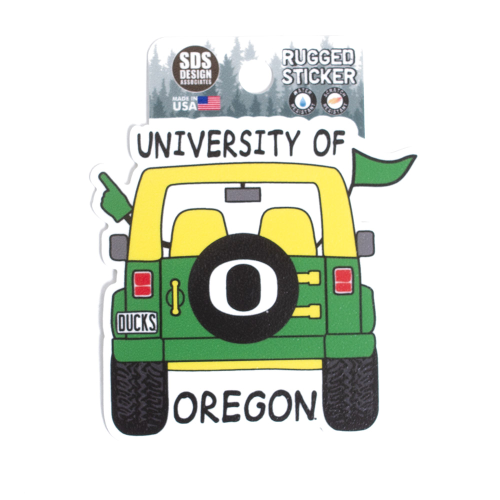 Classic Oregon O, Green, Stickers, Home & Auto, 3.5", SDS Design, Driving Jeep design, 759511